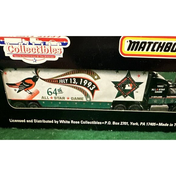 Matchbox Die Cast 18 Wheeler Truck 64th All Star Game BALTIMORE ORIOLES 1993 - Picture 7 of 11